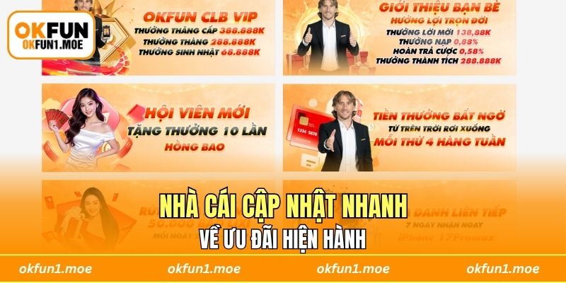 Nhà cái cập nhật nhanh về ưu đãi hiện hành
